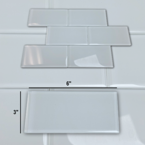 white glass border 3" x 6" (48/bx)