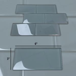 white glass border 3" x 6" (48/bx)